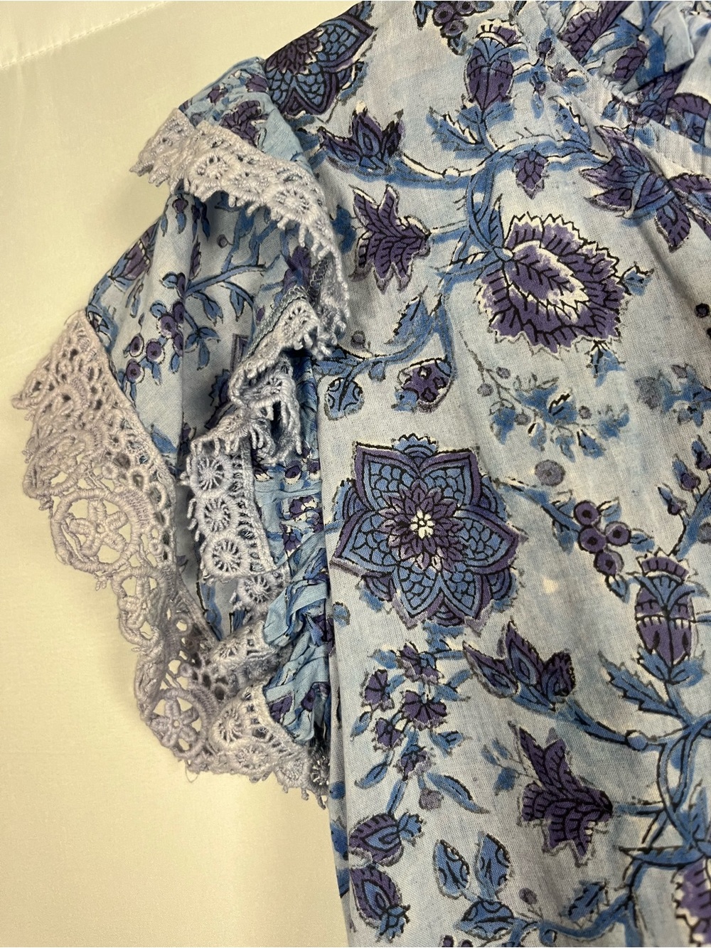 🛍️SALE Shade amour blue floral tasseled resort wear beach summer dress NWT SZ S - Picture 6 of 10